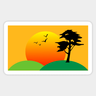 Sunset landscape Magnet